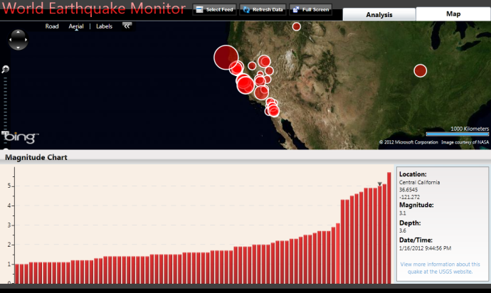 Earthquake Monitor Screenshot
