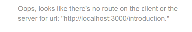 No route No route message