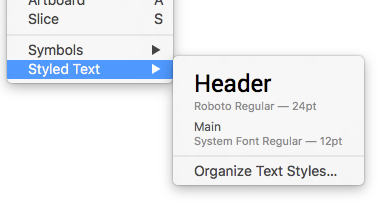 Sketch, text style preview Sketch, text style preview