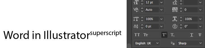 Illustrator superscript text Illustrator superscript text
