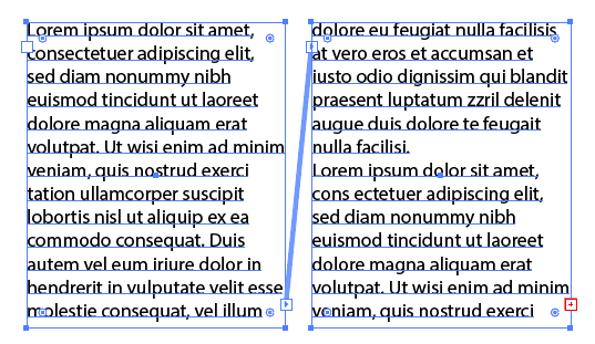 Illustrator, overflow text threaded into a second text box Illustrator, overflow text threaded into a second text box
